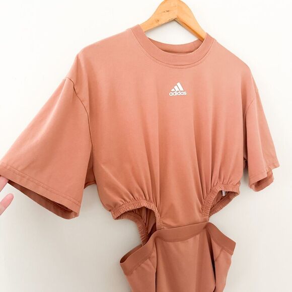 Adidas Bodysuit High Cut Leotard Brown Size Small Streetwear Athleisure - Picture 3 of 10